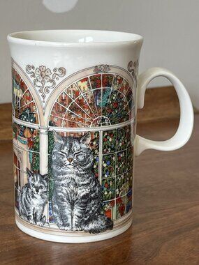 Dunoon Sue Scullard Christmas Cats Tabby Mug Scotland Stoneware Natural Wonders